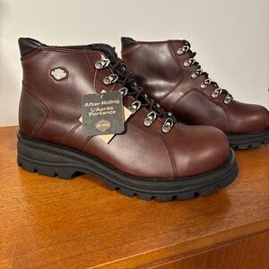 HARLEY-DAVIDSON MENS SIZE 12 USA BROWN LEATHER BOOTS BRAND NEW